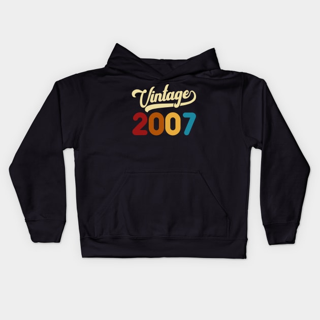 2007 Vintage Gift 13th Birthday Retro Style Kids Hoodie by Kimko